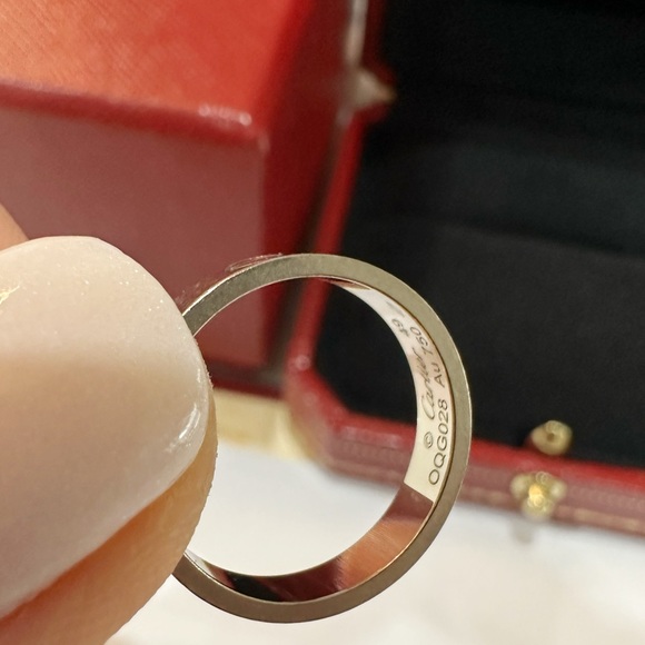Cartier LOVE 18k White Gold 3.5mm Wedding Band Ring Size 49 US 4.75 Box Receipt - Picture 4 of 7